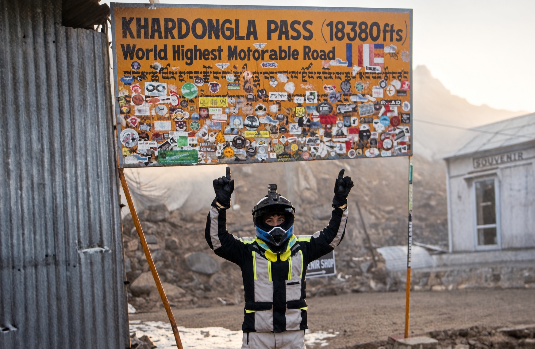 Andre De Wet at Khardung La Pass, Ladakh, 2017
